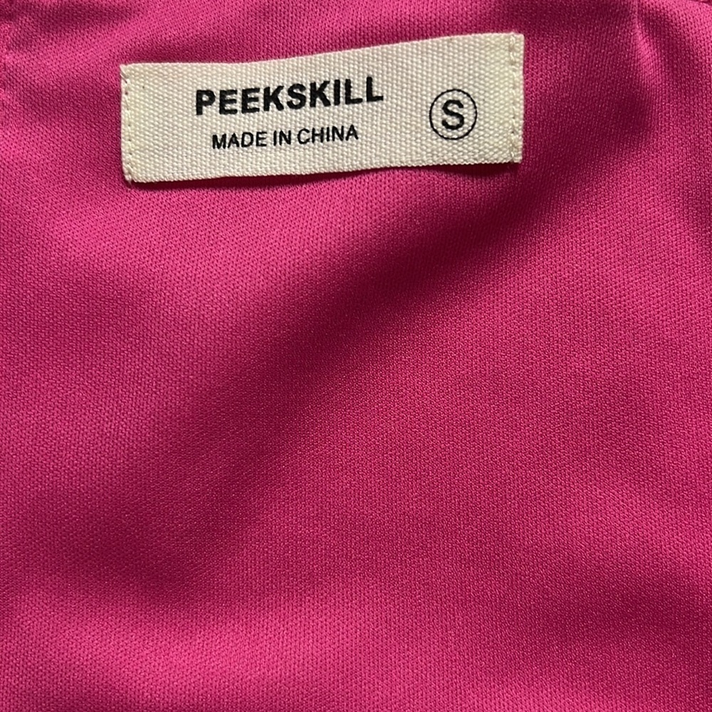 Peekskill Pink Rhinestone Heart Crop Top - Picture 5 of 6